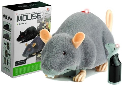 Mysz Zdalnie Sterowana Pilotem R/C Na Kółkach Duża Szara LEAN Toys Mysz Zdalnie Sterowana Pilotem R/C Na Kółkach Duża Szara LEAN Toys