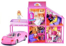 Rozkładana Willa Dla Lalek 76cm + Auto + Akcesoria LEAN Toys
