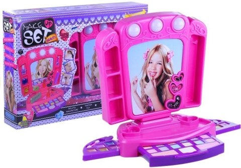 Toaletka Zestaw Kosmetyki Lusterko Światełka Róż LEAN Toys Toaletka Zestaw Kosmetyki Lusterko Światełka Róż LEAN Toys