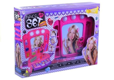 Toaletka Zestaw Kosmetyki Lusterko Światełka Róż LEAN Toys Toaletka Zestaw Kosmetyki Lusterko Światełka Róż LEAN Toys