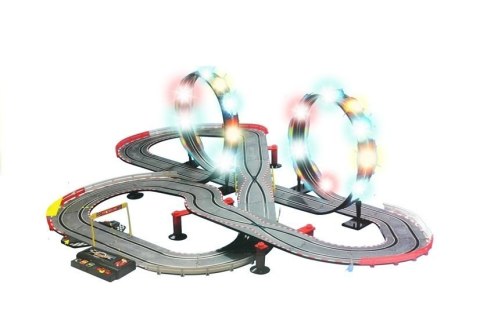 Tor Wyścigowy 2 Autka Slot Cars 1:43 Pętla Lampki LEAN Toys Tor Wyścigowy 2 Autka Slot Cars 1:43 Pętla Lampki LEAN Toys