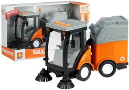Zamiatarka Uliczna Kosz Światła Dźwięki Pomarańczowa 1:16 LEAN Toys