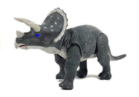Duży Dinozaur Na Baterie Triceratops Szary LEAN Toys Duży Dinozaur Na Baterie Triceratops Szary LEAN Toys