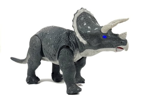 Duży Dinozaur Na Baterie Triceratops Szary LEAN Toys Duży Dinozaur Na Baterie Triceratops Szary LEAN Toys