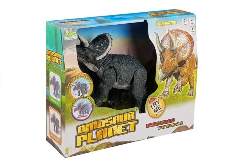 Duży Dinozaur Na Baterie Triceratops Szary LEAN Toys Duży Dinozaur Na Baterie Triceratops Szary LEAN Toys