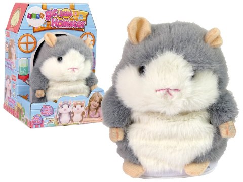 Interaktywny Gadający Chomik Brązowy Pluszowy Powtarzający Słowa LEAN Toys