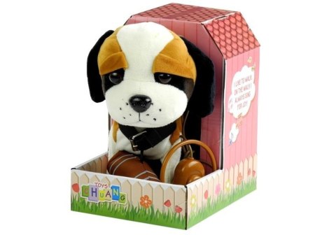 Interaktywny Piesek Bernardyn Na Smyczy + Buda LEAN Toys Interaktywny Piesek Bernardyn Na Smyczy + Buda LEAN Toys