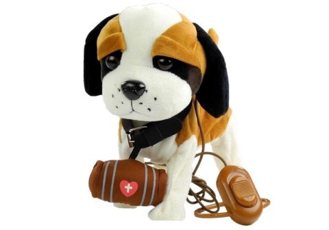 Interaktywny Piesek Bernardyn Na Smyczy + Buda LEAN Toys Interaktywny Piesek Bernardyn Na Smyczy + Buda LEAN Toys