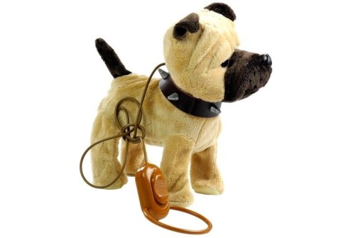 Interaktywny Piesek Na Smyczy + Buda Beżowy LEAN Toys Interaktywny Piesek Na Smyczy + Buda Beżowy LEAN Toys