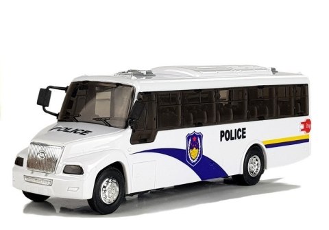 Model Autobusu Bus Policyjny Świeci Biały LEAN Toys Model Autobusu Bus Policyjny Świeci Biały LEAN Toys