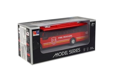 Model Autobusu Bus Straży Pożarnej Świeci Czerwony LEAN Toys Model Autobusu Bus Straży Pożarnej Świeci Czerwony LEAN Toys