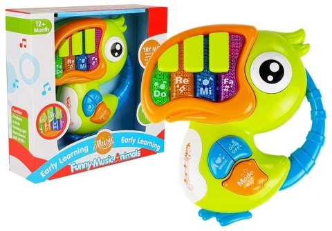 Pianinko Organki Do Re Mi Papuga Zielone LEAN Toys Pianinko Organki Do Re Mi Papuga Zielone LEAN Toys