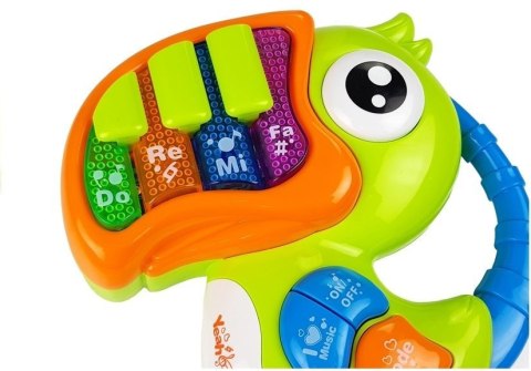 Pianinko Organki Do Re Mi Papuga Zielone LEAN Toys Pianinko Organki Do Re Mi Papuga Zielone LEAN Toys