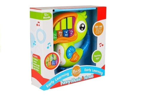 Pianinko Organki Do Re Mi Papuga Zielone LEAN Toys Pianinko Organki Do Re Mi Papuga Zielone LEAN Toys