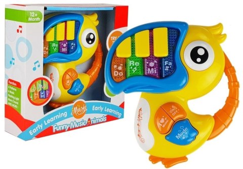 Pianinko Organki Do Re Mi Papuga Żółte LEAN Toys Pianinko Organki Do Re Mi Papuga Żółte LEAN Toys