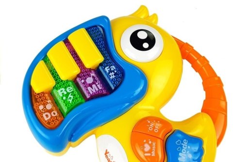 Pianinko Organki Do Re Mi Papuga Żółte LEAN Toys Pianinko Organki Do Re Mi Papuga Żółte LEAN Toys