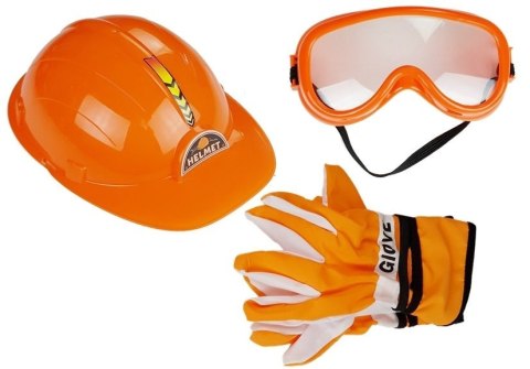 Zestaw Majsterkowicza Piła Rękawice Kask Okulary LEAN Toys Zestaw Majsterkowicza Piła Rękawice Kask Okulary LEAN Toys
