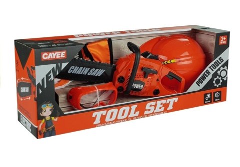 Zestaw Majsterkowicza Piła Rękawice Kask Okulary LEAN Toys Zestaw Majsterkowicza Piła Rękawice Kask Okulary LEAN Toys