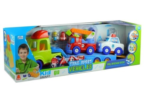 Zestaw Pojazdów Policja Straż Laweta Rozkręcane LEAN Toys Zestaw Pojazdów Policja Straż Laweta Rozkręcane LEAN Toys