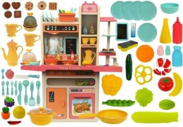 Kuchnia Dziecięca Różowa Warzywa Akcesoria Sztucce LEAN Toys