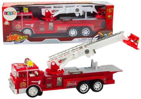 Wóz Strażacki Czerwony Z Wysięgnikiem Światła Dźwięki LEAN Toys Wóz Strażacki Czerwony Z Wysięgnikiem Światła Dźwięki LEAN Toys