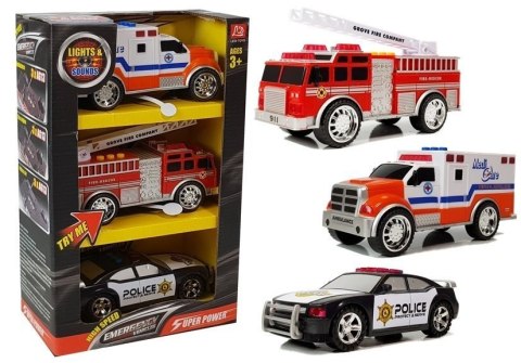 Zestaw Aut Służby Specjalne Straż Pożarna Policja LEAN Toys Zestaw Aut Służby Specjalne Straż Pożarna Policja LEAN Toys
