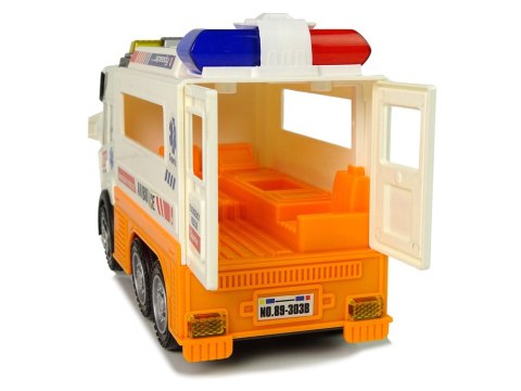 Ambulans Autko na Baterie Światło Dźwięki LEAN Toys Ambulans Autko na Baterie Światło Dźwięki LEAN Toys