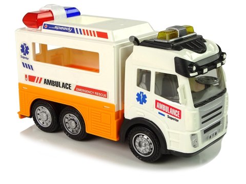 Ambulans Autko na Baterie Światło Dźwięki LEAN Toys Ambulans Autko na Baterie Światło Dźwięki LEAN Toys