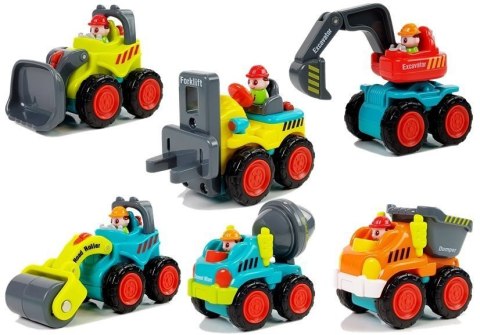 Autko Budowlane Dla Malucha Betoniarka Walec Spychacz Wywrotka5 Rodzajów LEAN Toys Autko Budowlane Dla Malucha Betoniarka Walec Spychacz Wywrotka5 Rodzajów LEAN Toys