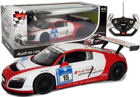 Auto R/C Audi R8 LMS Rastar 1:14 Biało-Czerwone Rastar Auto R/C Audi R8 LMS Rastar 1:14 Biało-Czerwone Rastar