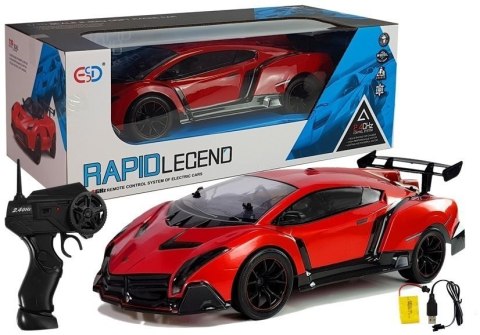 Auto Sportowe Zdalnie Sterowane 1:10 Czerwone R/C LEAN Toys Auto Sportowe Zdalnie Sterowane 1:10 Czerwone R/C LEAN Toys