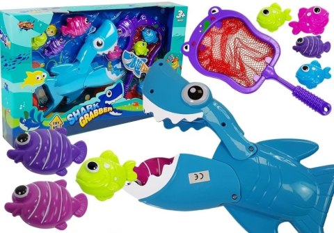 Gra Kąpielowa Rekin Łowca Rybek Siatka Podbierak LEAN Toys Gra Kąpielowa Rekin Łowca Rybek Siatka Podbierak LEAN Toys