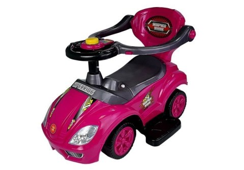 Jeździk z Pchaczem Mega Car 3w1 Różowy LEAN CARS Jeździk z Pchaczem Mega Car 3w1 Różowy LEAN CARS