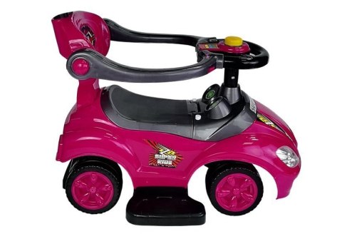 Jeździk z Pchaczem Mega Car 3w1 Różowy LEAN CARS Jeździk z Pchaczem Mega Car 3w1 Różowy LEAN CARS