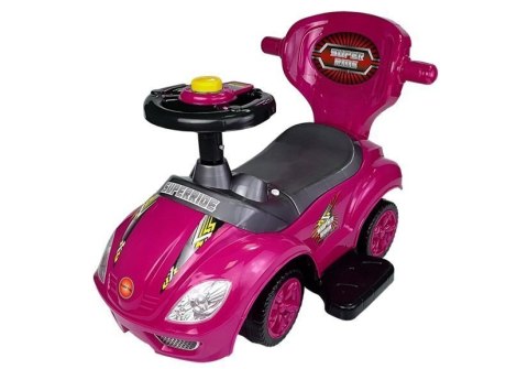 Jeździk z Pchaczem Mega Car 3w1 Różowy LEAN CARS Jeździk z Pchaczem Mega Car 3w1 Różowy LEAN CARS
