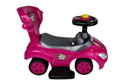 Jeździk z Pchaczem Mega Car 3w1 Różowy LEAN CARS Jeździk z Pchaczem Mega Car 3w1 Różowy LEAN CARS