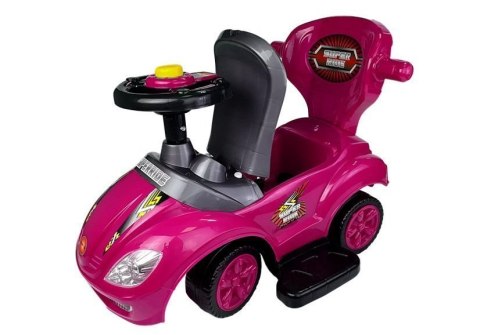 Jeździk z Pchaczem Mega Car 3w1 Różowy LEAN CARS Jeździk z Pchaczem Mega Car 3w1 Różowy LEAN CARS