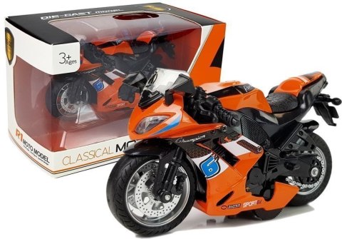 Motocykl z Napędem Frykcyjnym Dźwięki Motor 1:14 Pomarańczowy LEAN Toys Motocykl z Napędem Frykcyjnym Dźwięki Motor 1:14 Pomarańczowy LEAN Toys