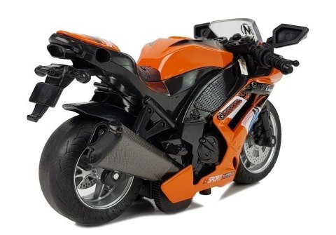 Motocykl z Napędem Frykcyjnym Dźwięki Motor 1:14 Pomarańczowy LEAN Toys Motocykl z Napędem Frykcyjnym Dźwięki Motor 1:14 Pomarańczowy LEAN Toys