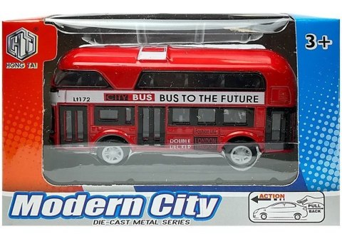 Piętrowy Autobus Napęd Naciągowy 4 Kolorów LEAN Toys Piętrowy Autobus Napęd Naciągowy 4 Kolorów LEAN Toys