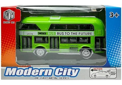 Piętrowy Autobus Napęd Naciągowy 4 Kolorów LEAN Toys Piętrowy Autobus Napęd Naciągowy 4 Kolorów LEAN Toys