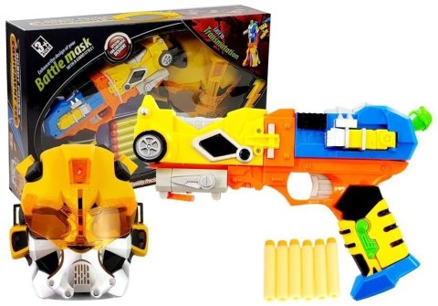 Pistolet na Strzałki Piankowe Robot 2w1 Maska LEAN Toys Pistolet na Strzałki Piankowe Robot 2w1 Maska LEAN Toys
