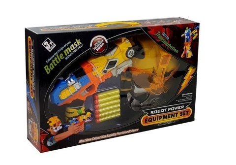 Pistolet na Strzałki Piankowe Robot 2w1 Maska LEAN Toys Pistolet na Strzałki Piankowe Robot 2w1 Maska LEAN Toys