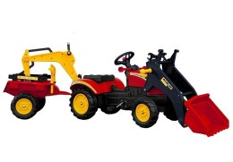 Traktor z Przyczepą i Łyżką na Pedały Benson Czerwony LEAN CARS