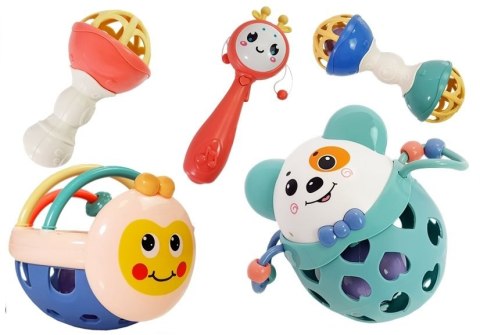 Zestaw Grzechotek Miękkie Gryzak 5 szt LEAN Toys Zestaw Grzechotek Miękkie Gryzak 5 szt LEAN Toys