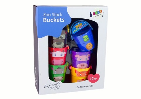 Zestaw Kolorowe Wiaderka ze Zwierzątkami Piramidka LEAN Toys Zestaw Kolorowe Wiaderka ze Zwierzątkami Piramidka LEAN Toys