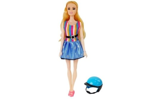 Zestaw Lalka Ze Skuterem Kask Długie Włosy Różowy LEAN Toys Zestaw Lalka Ze Skuterem Kask Długie Włosy Różowy LEAN Toys
