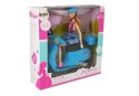 Zestaw Lalka Ze Skuterem Kask Długie Włosy Różowy LEAN Toys
