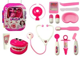 Zestaw Lekarski w Walizce Stetoskop Lusterko Biały LEAN Toys
