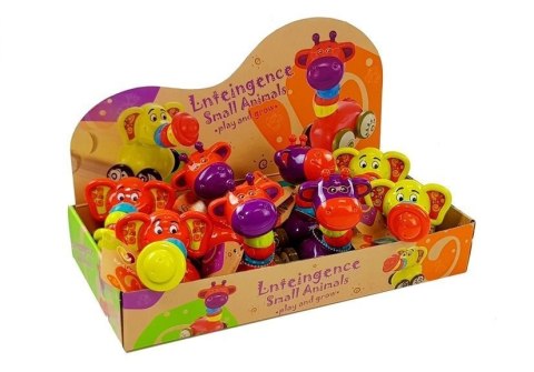 Zwierzęta na kółkach Żyrafa Czerwona Słoń Żółty LEAN Toys Zwierzęta na kółkach Żyrafa Czerwona Słoń Żółty LEAN Toys